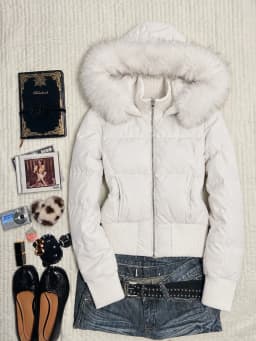 2026 Korean Style Winter Women Faux Fur Collar Hooded Coat Warm Cotton Padded Jacket Y2K Vintage Casual Parka Outerwear Tops