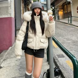Ladies 2026 Autumn Faux Fur Parkas Jackets Y2K American Vintage Cotton‑padded Coats Korean Style Warm Casual Daily Outwear Tops