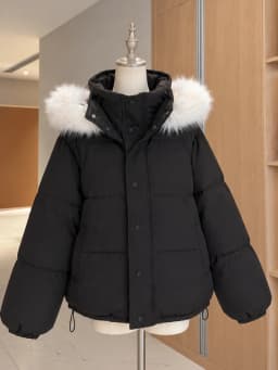 Y2K Women Faux Fur Collar Cotton‑padded Parkas Coat American Vintage Korean Style Winter Warm Daily Casual Outerwear Tops 2026