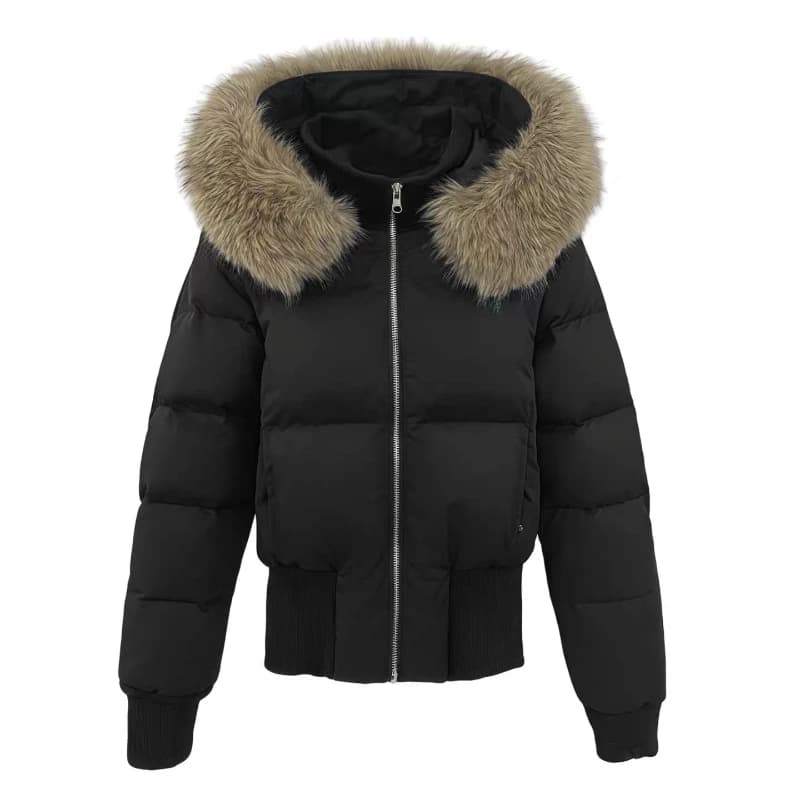 Korean Fashion Cotton Padded Jacket Harajuku Casual Outerwear Tops Faux Fur Collar Parkas Coats Y2K American Vintage Trendy