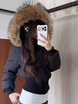 Korean Fashion Cotton Padded Jacket Harajuku Casual Outerwear Tops Faux Fur Collar Parkas Coats Y2K American Vintage Trendy