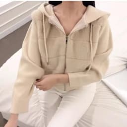 Women's Soft Faux Fur Knitted Jacket Autumn Winter New Style Pure Desire Style Splicing Design Long Sleeve Cotton Coat