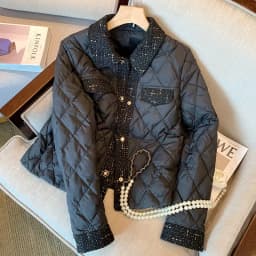 Autumn and Winter New Women's Elegant Cotton Clothes with Small Fragrance Design Fashionable Thickened Warm Parker Coat