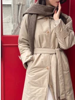 Elegant Street Style Cotton Jacket Women's Chic Vintage Lapel Belted Mid-Length Coat Polyester Fabric Long Sleeve Winter Oute...