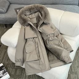 2026 Winter Women fleece Jacket Cotton Padded Jacket Thick Parka Fur Collar Mid Long Coat Warm Hooded Snow Wear Female Outerwear