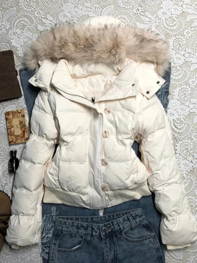 American Vintage Faux Fur Parka Women Y2K Retro Cotton‑padded Coat Wind Resistant Korean Style Warm Casual Winter Outerwear 2026