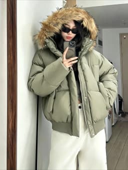 2026 Korean Style Women Soft Faux Fur Turtleneck Parka Winter Warm Cotton Padded Jacket Y2K Vintage Casual Outerwear Tops