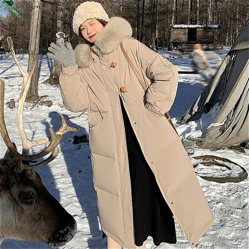 Parkas Women Knee Length Coats Hooded Zipper Jackets Full Sleeve Thick Warm Y2k Streetwear Jacket Work Coat Autumn Winter 2026