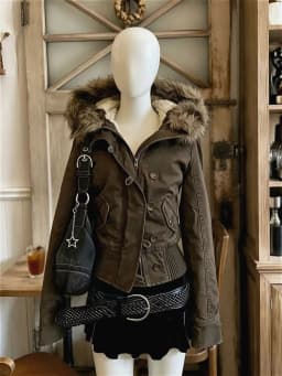 Casual Retro Y2K Aesthetic Women Winter Faux Fur Hood Parka Loose Jacket Warm Streetwear Daily Outdoors Thick Female Winter Coat
