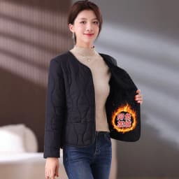 Cotton-Padded Jacket Women Middle-aged Autumn Winter New Plus Velvet Coat Female Thicken Warm Casual Parkas Outerwear Ladies Top