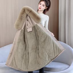 2026 Fashion Women's Winter Parkas Down Cotton-padded Jacket Fleece Thicken Warm Fur Collar Hooded Coats Female Loose Outerwear