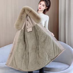 2026 Fashion Women's Winter Parkas Down Cotton-padded Jacket Fleece Thicken Warm Fur Collar Hooded Coats Female Loose Outerwear