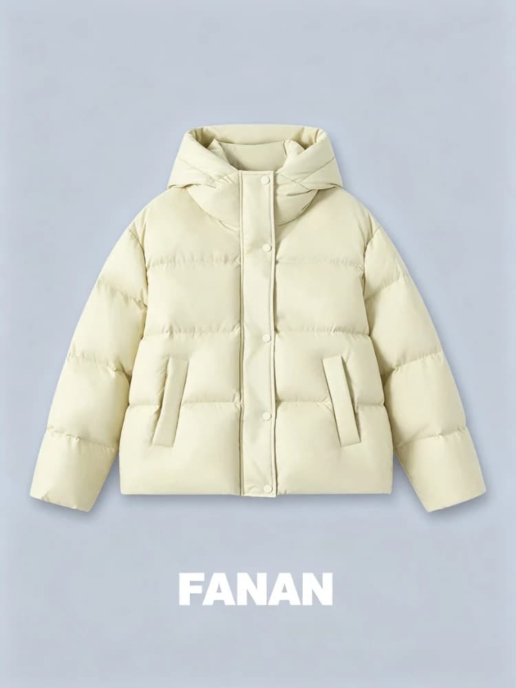 2026 Women Winter Faux Fur Collar Hooded Parka Jackets Korean Fashion Warm Cotton Padded Y2K Vintage Casual Outerwear Coat
