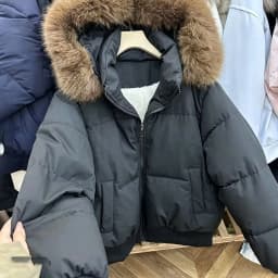 2026 Vintage Y2K Women Faux Fur Hooded Jacket Korean Fashion Winter Warm Loose Cotton Padded Parka Casual Daily Outerwear Coat