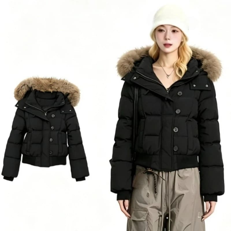 2026 Y2K Women Faux Fur Parkas American Vintage Cotton‑padded Jacket Korean Winter Warm Loose Street Casual Outerwear Tops