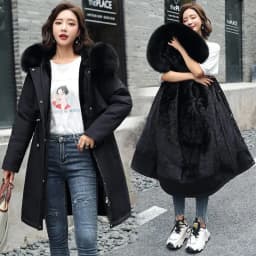 Winter Jacket 2026 New Women Parka Clothes Long Coat Wool Liner Hooded Jacket Fur Collar Thick Warm Snow Wear Padded Parka