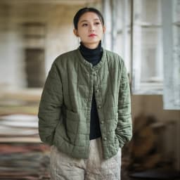Artistic Short Cotton Jacket for Women Large Size Fashionable Individual Style Winter Coat Non-Realistic Photographed