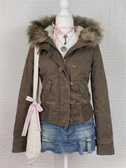 Retro Daily Style Women Winter Thick Parka Jacket Faux Fur Hood Warm Cotton‑padded Loose Fit Casual Street Outer Fashion Coats