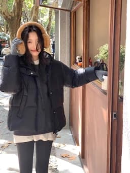 Korean Fashion Women Winter Down Puffer Coat Faux Fur Collar Loose Fit Parka Y2K Warm Windproof Vintage Casual Outerwear Jacket