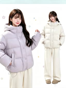 2026 Korean Fashion Women Casual Vintage Jacket Faux Fur Collar Winter Warm Cotton Padded Parka Coat Street Outfit