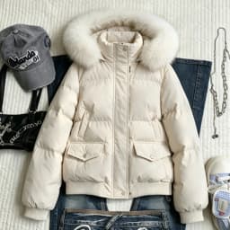 2026 Autumn Faux Fur Parkas Jackets Women Y2K American Vintage Cotton Padded Coats Korean Style Warm Casual Winter Outwear Tops