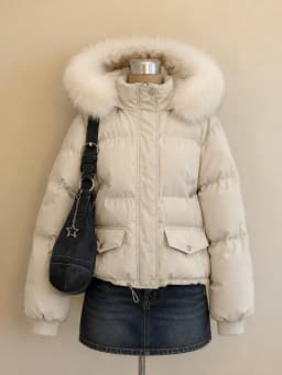 2026 Autumn Faux Fur Parkas Jackets Women Y2K American Vintage Cotton Padded Coats Korean Style Warm Casual Winter Outwear Tops