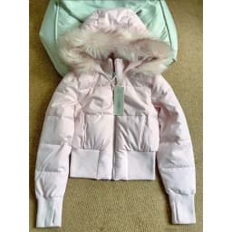 Korean Fashion Cropped Zip Up Puffer Parka Women Faux Fur Collar Ribbed Cuffs Thick Warm Winter Coat Casual Streetwear 2026