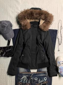 American Vintage Faux Fur Parkas Coats 2026 Y2k Retro Cotton‑padded Jacket Korean Fashion Warm Casual Outwear Tops Winter