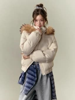2026 Women Winter Faux Fur Collar Jacket Korean Fashion Warm Cotton Padded Coat Y2K Vintage Casual Parka Streetwear Outerwear