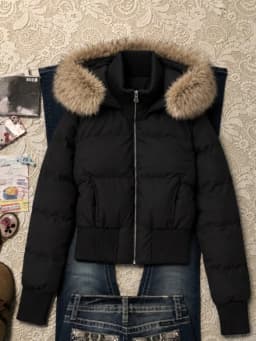 Y2K American Vintage Korean Fashion Cotton Padded Jacket Harajuku Casual Outerwear Tops Faux Fur Collar Parkas Coats Stylish