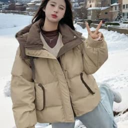 Down Cotton Jacket 2026 Versatile Contrast Color Women's Winter Parka Ladies Coat Beautiful Loose Corduroy Female Jacket