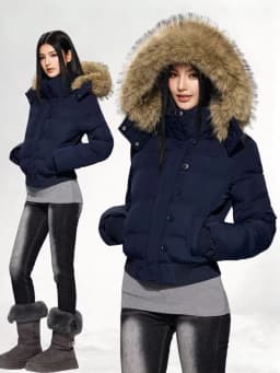 2026 Y2K American Vintage Women Cotton‑padded Parkas Faux Fur Hood Korean Winter Warm Loose Street Casual Outwear Coats