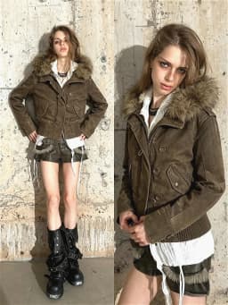 Winter Warm Faux Fur Hooded Parka Women Retro Y2K Style Cotton Padded Coat Loose Casual Daily Outdoor Street Outerwear Fashion