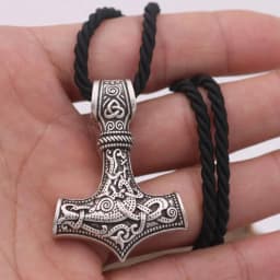 Norse Viking Amulet Scandinavian Mjolnir Pendant Hammer Of Thor Necklace Colar Choker Necklace Women Viking Rune Amulet