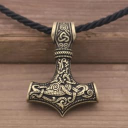 Norse Viking Amulet Scandinavian Mjolnir Pendant Hammer Of Thor Necklace Colar Choker Necklace Women Viking Rune Amulet
