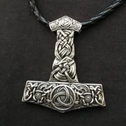 Norse Viking Amulet Scandinavian Mjolnir Pendant Hammer Of Thor Necklace Colar Choker Necklace Women Viking Rune Amulet