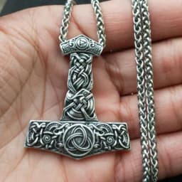 Norse Viking Amulet Scandinavian Mjolnir Pendant Hammer Of Thor Necklace Colar Choker Necklace Women Viking Rune Amulet