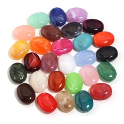 20pcs/lot Imitation Jade Stone Acrylic Beads Dual Color Flat Oval Loose Spacer Beads For DIY Bracelet Phone Chains Accessories