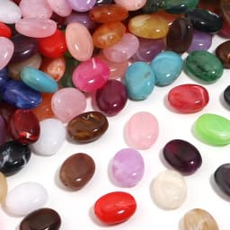20pcs/lot Imitation Jade Stone Acrylic Beads Dual Color Flat Oval Loose Spacer Beads For DIY Bracelet Phone Chains Accessories