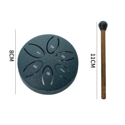 3 Inches 6 Tones Steel Tongue Drum Outdoors Rain Drum Instrument Mini Hand Drum Ethereal Drum Sticks Percussion Drum Accessories