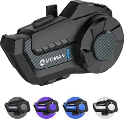 Moman Motorcycle Intercom H2Pro Motorbike Helmet Communication System up to 1000M with DSP&CVC Noise Cancellation FM Music Share