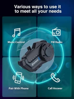 Moman Motorcycle Intercom H2Pro Motorbike Helmet Communication System up to 1000M with DSP&CVC Noise Cancellation FM Music Share