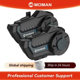 Moman Motorcycle Intercom H2Pro Motorbike Helmet Communication System up to 1000M with DSP&CVC Noise Cancellation FM Music Share