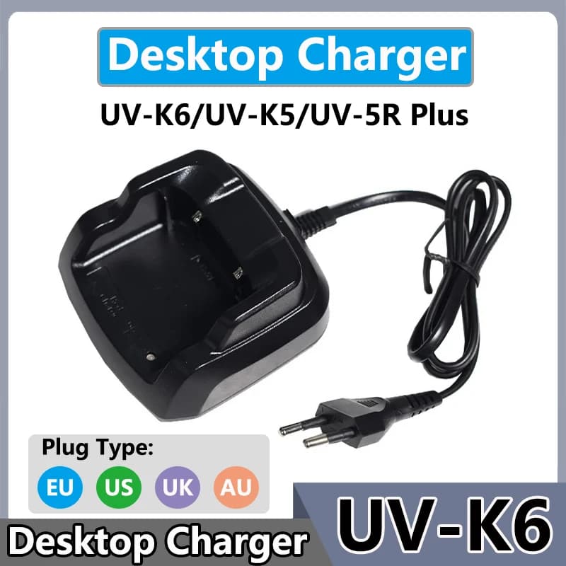 UV-K6 Battery Charger Quansheng UV-K5 Original Desktop Charger C-51 Power Adapter 110-240V Input BPK5 Walkie Talkie Accessories