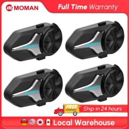 Moman Motorcycle Bluetooth Helmet Headset Intercom 1000mAh MOTO Communicator 2000m Interphone for 24 Riders IP65 Waterproof