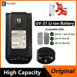 Baofeng UV-21 Pro V2 Li-ion Battery Original High Capacity DC 8.4V Type-C Charge UV21 Pro BL-21UV Battery For UV21 Walkie Talkie