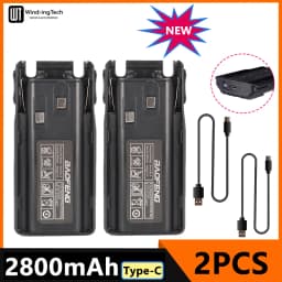 Baofeng UV 82 Li-ion Battery 2800/3800/4200mAh USB Type C BL-8 For UV82 Plus Walkie Talkies UV-8D UV-82WX Ham Radios Camouflage