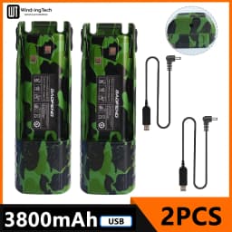Baofeng UV 82 Li-ion Battery 2800/3800/4200mAh USB Type C BL-8 For UV82 Plus Walkie Talkies UV-8D UV-82WX Ham Radios Camouflage