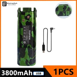 Baofeng UV 82 Li-ion Battery 2800/3800/4200mAh USB Type C BL-8 For UV82 Plus Walkie Talkies UV-8D UV-82WX Ham Radios Camouflage