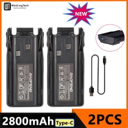 Baofeng UV 82 Li-ion Battery 2800/3800/4200mAh USB Type C BL-8 For UV82 Plus Walkie Talkies UV-8D UV-82WX Ham Radios Camouflage